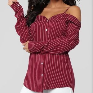 Fashion Nova Cold But Classy Cold Shoulder Top L